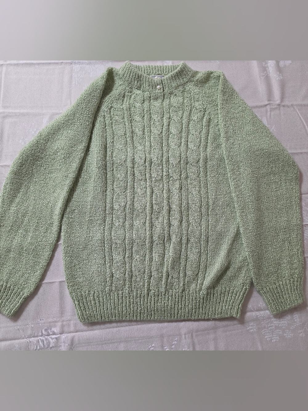 Vintage Jennifer Moore Green Cable Knit Sweater